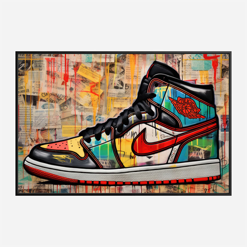Air Jordon Sneakers Graffiti Style 10 Wall Art